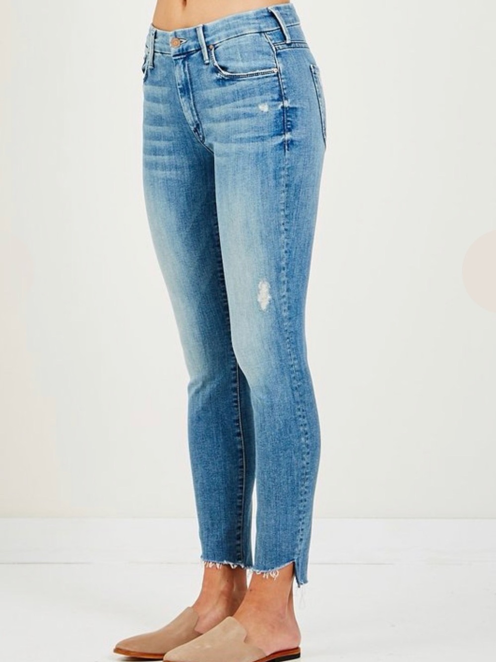 MOTHER The Looker Ankle Step Fray "Where There's Smoke" Wash Jeans 29 EUC